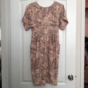 Butterfly sleeve blush open back dress